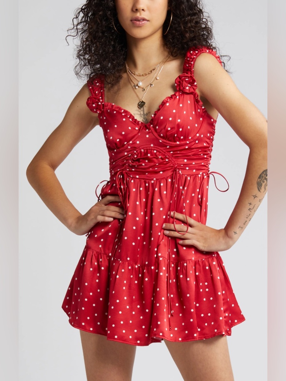 For Love & Lemons Willa Ditsy Dot Minidress babydoll cheeky indie sleeze playful